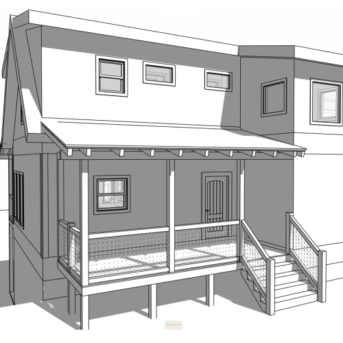 Cliff-Top-Lodge-BnW-Front-Sketch-TRB