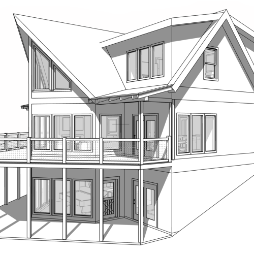 Cliff-Top-Lodge-BnW-Rear-Sketch-TRB