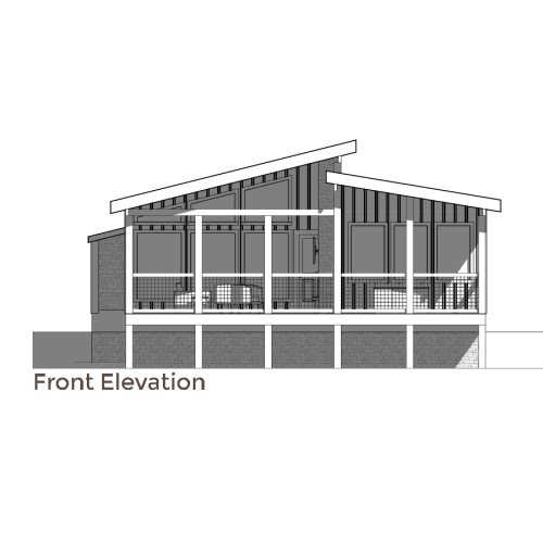Dottys-Cabin-BnW-Front-Elevation-TRB